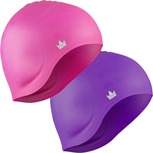The Friendly Swede silicone swimming cap for long hair, stretch