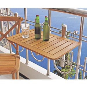 Tavolo sospeso da balcone Dynamic24 tavolo pieghevole da balcone in legno di teak