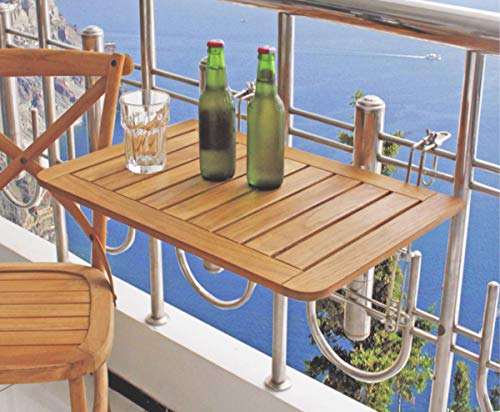 Tavolo sospeso da balcone Dynamic24 tavolo pieghevole da balcone in legno di teak