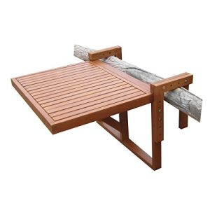Table suspendue de balcon Spetebo table de balcon en eucalyptus 60×45 cm bois