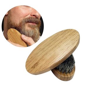 BESTOMZ beard brush with round wooden handle