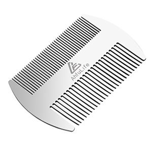 Pente de barba AhfuLife Metal Comb/EDC Pente tamanho de cartão de crédito