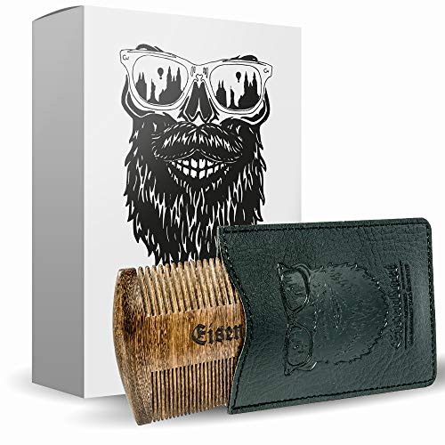 Beard comb iron beard double-sided wooden pocket comb antistatic