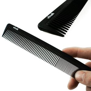 Beard comb vinsk ® carbon comb fine & coarse, hair comb
