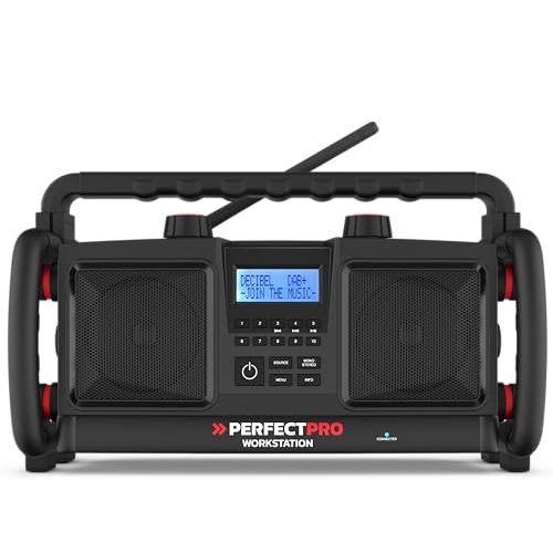 Építkezési rádió PerfectPro Workstation, DAB+, Bluetooth
