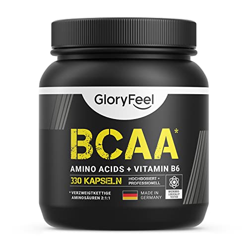 BCAA gloryfeel 330 capsules, essential amino acids leucine, valine