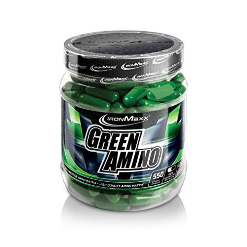 BCAA IronMaxx Green Amino – 550 capsules, low carbohydrate