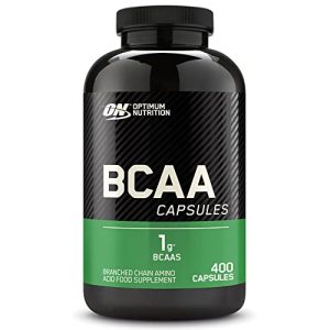 BCAA Optimum Nutrition capsules, amino acid tablets