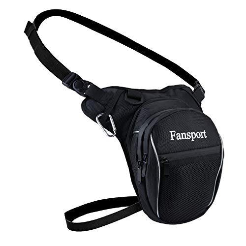 Bolsa de pierna Fansport cinturón negro para motocicleta al aire libre para hombre