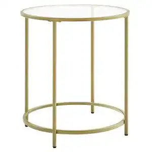 Beistelltisch vasagle rund kleiner couchtisch glastisch