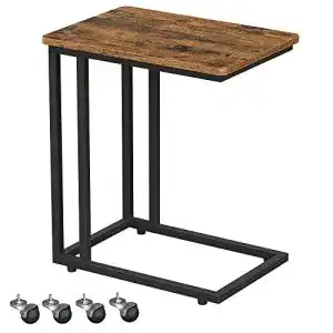 Beistelltisch vasagle sofatisch mit rollen c form mobil