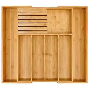 Besteckeinsatz vaefae bambus besteck schubladen organizer