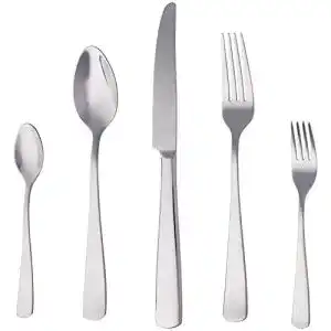 Besteckset amazon basics essbesteck set mit eckigem rand