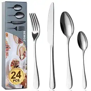 Besteckset bewos 24 stueck besteck set essbesteck set