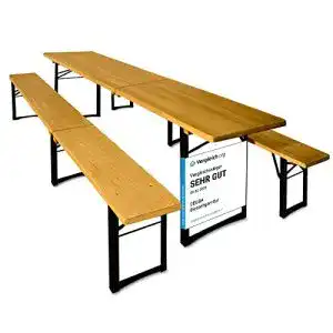 Bierzeltgarnitur deuba casaria 220 cm klappbar stabil 3 teilig