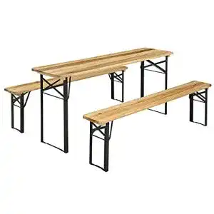 Bierzeltgarnitur juskys bichl 3 teilig klappbar 170x46x77 cm