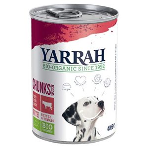 Økologisk hundefoder Yarrah økologisk hundefoder stykker af kylling, oksekød