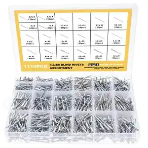 Blindnieten knpwer 1110 stueck 20 groessen aluminium popnieten