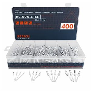 Blind rivets PRESCH set 400 pieces. Aluminum/steel rivets