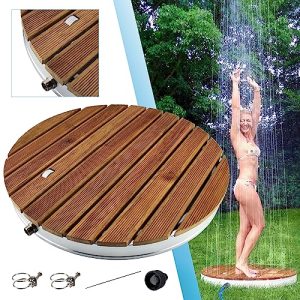 Chuveiro de chão @tec garden shower chuveiro externo, madeira teca