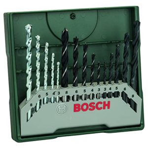 Matkap seti Bosch Aksesuarları 15 parça. Mini-X-Line bükümlü matkap