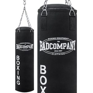 Sac de boxe Bad Company comprenant une chaîne en acier à quatre points et une toile