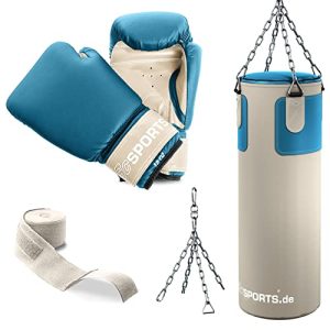 Sac de boxe ScSports ® set, 25kg, rempli, avec gants de boxe 12oz