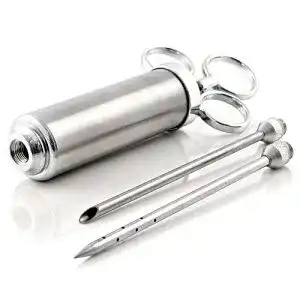 Bratenspritze bbq toro edelstahl marinierspritze mit 2 nadeln