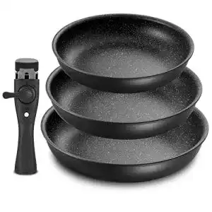 Bratpfanne mit abnehmbarem griff fadware pfannen set 4 tlg