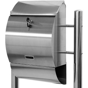 Letterbox Maxstore STILISTA stand, V2A stainless steel, newspaper compartment