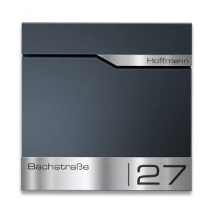 Metzler modern letterbox, with newspaper compartment in anthracite RAL 7016