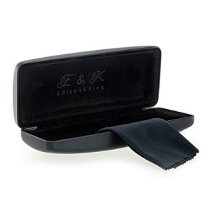 Edison & King sturdy glasses case including glasses cleaning cloth