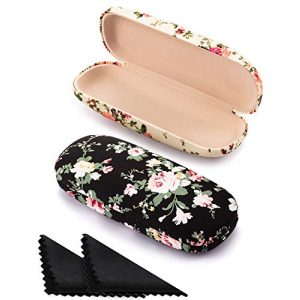Glasses case Weewooday 2 pieces hard shells for women flowers