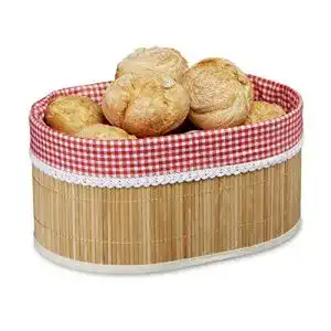 Brotkorb relaxdays brotkoerbchen bambus stoffeinsatz