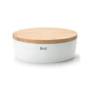 Brottopf continenta oval mit holzdeckel 36 x 23 x 135 cm