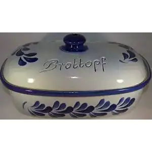 Brottopf toepferei seifert 30 cm grau blau oval steinzeug
