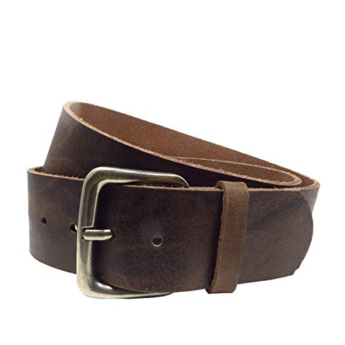 Colección de cinturones de piel de búfalo Cinturón de piel Chrissys-in marrón oscuro