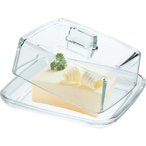 Butterdose KADAX aus Glas, rechteckige Butterglocke, klar