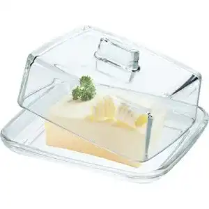 Butterdose kadax aus glas rechteckige butterglocke klar