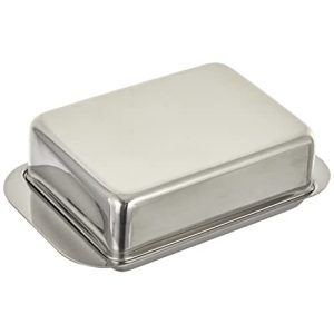 Butter dish Weis 14257, stainless steel, silver, 15 x 9.4 x 4.2 cm