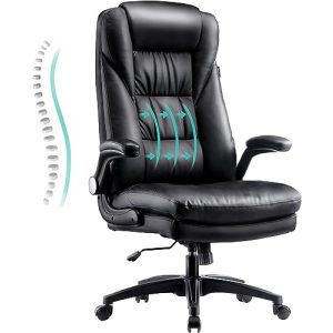 Fauteuil de direction Hbada, chaise de bureau ergonomique pivotante en simili cuir
