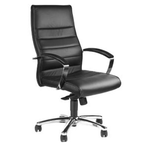 Executive stol TOPSTAR designer luksus kontorstol, læder, sort