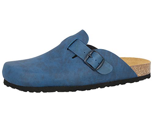 Clogs Schuhe Lico Pantolette Bioline Clog Herren, Blau, 39 EU
