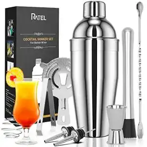 Cocktailmixer ratel cocktail shaker set 9 stueck edelstahl