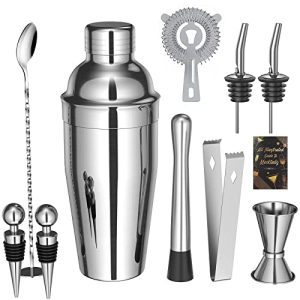 Cocktail mixer Sosayet cocktail shaker set, 10 pieces stainless steel