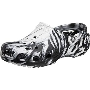 Crocs Ayakkabı Crocs Classic Mermer Terlik, Ahşap Ayakkabı, Beyaz/Siyah