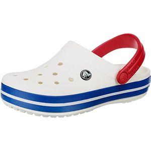 Sapatos Crocs Crocs unissex-adulto Crocband Clog Clog, Branco/Azul