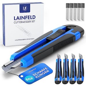 Conjunto de facas LAINFELD, 5 facas para carpetes + 50 lâminas, 18mm