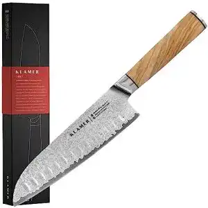 Damastmesser klamer santoku echter japanischer stahl 18 cm