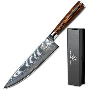 Cuchillo Damasco Cuchillo de cocina Wolfblood XL (32cm) profesional